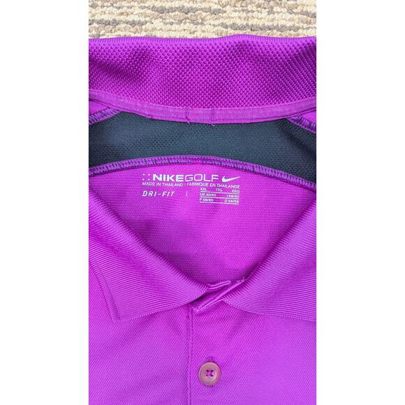 Nike Golf Dri-FIT Polo Shirt Men’s XL Purple Black Sleeve Design Athletic - Picture 3 of 8